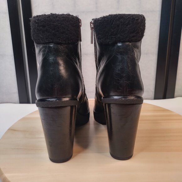 Michael Kors Kim Leather Ankle Lace Up Black High Heel Booties Women US 7M - Picture 8 of 13